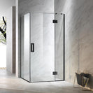 1000*1000*1950mm Black Frameless Shower Door & Return Panel - NZHomeware