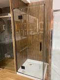 1000*1000*1950mm Black Frameless Shower Door & Return Panel - NZHomeware