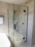 1000*1000*1950mm Black Frameless Shower Door & Return Panel - NZHomeware