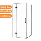 1000*1000*1950mm Black Frameless Shower Door & Return Panel - NZHomeware