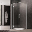 1000*1000*1950mm Chrome Frameless Shower Door & Return Panel - NZHomeware