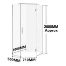 1000*1000*2000mm Chrome Frameless Diamond Shower Door & Return Panel - NZHomeware