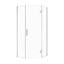 1000*1000*2000mm Chrome Frameless Diamond Shower Door & Return Panel - NZHomeware