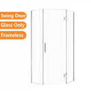 1000*1000*2000mm Chrome Frameless Diamond Shower Door & Return Panel - NZHomeware