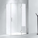 1000*1000*2000mm Chrome Frameless Diamond Shower Door & Return Panel - NZHomeware