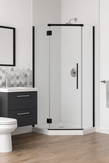 1000*1000*2050mm Black Frameless Diamond Shower Box - NZHomeware