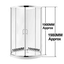 1000*1000mm*1900mm 2 - Panel Sliding Door Round Shower Box - NZHomeware