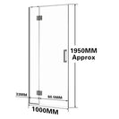 1000*1950mm Gunmetal Grey Frameless Shower Door Only - NZHomeware