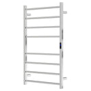 1000Hx600Wx110D Square Chrome Electric Heated Towel Rack With Timer 8 Bars - NZHomeware