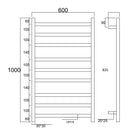 1000Hx600Wx120D Gunmetal Grey Electric Heated Towel Rack | 9 - Bar Stainless Steel Towel Warmer NZ - NZHomeware