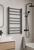1000Hx600Wx120D Gunmetal Grey Electric Heated Towel Rack | 9 - Bar Stainless Steel Towel Warmer NZ - NZHomeware