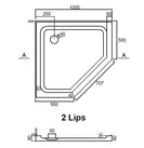 1000x1000mm Diamond Shower Tray Center/Corner Waste - NZHomeware