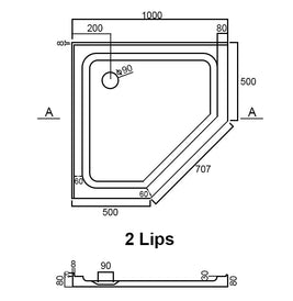 1000x1000mm Diamond Shower Tray Center/Corner Waste - NZHomeware