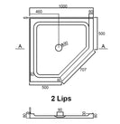 1000x1000mm Diamond Shower Tray Center/Corner Waste - NZHomeware