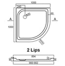 1000x1000mm Round Shower Tray Center/Corner Waste - NZHomeware
