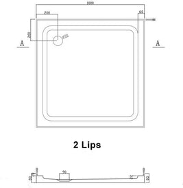 1000x1000mm Square Shower Tray Center/Corner Waste - NZHomeware