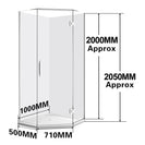 1000x1000x2000mm Chrome Frameless Diamond Shower Box | 10mm Safety Glass with Tray & Liner NZ - NZHomeware