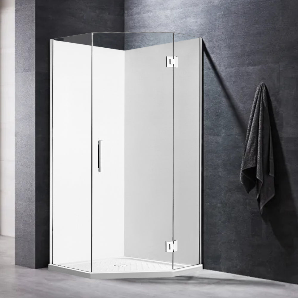 1000*1000*1950mm Chrome Frameless Diamond Shower Box – NZHomeware