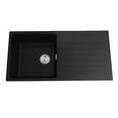 1000x500x200mm Quartz Granite Single Bowl Sink with Drain Board for Top Mount in kitchen/Laundry - NZHomeware