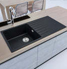 1000x500x200mm Quartz Granite Single Bowl Sink with Drain Board for Top Mount in kitchen/Laundry - NZHomeware