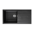 1000x500x200mm Quartz Granite Single Bowl Sink with Drain Board for Top Mount in kitchen/Laundry - NZHomeware