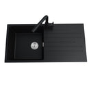 1000x500x200mm Quartz Granite Single Bowl Sink with Drain Board for Top Mount in kitchen/Laundry - NZHomeware