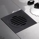 100x100mm Square Black Brass Floor Waste Shower Grate Drain Outlet 80mm - NZHomeware
