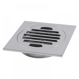 100x100mm Square Chrome Brass Floor Waste Shower Grate Drain Outlet 80mm - NZHomeware