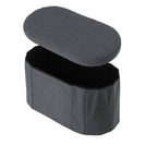 108L Oval Boucle Folding Ottoman Storage Bench Foldable Chair Deep Gray - NZHomeware