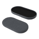 108L Oval Boucle Folding Ottoman Storage Bench Foldable Chair Deep Gray - NZHomeware