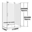 1170*770*2000mm Chrome Frameless Sliding Door Rectangle Shower Box - NZHomeware