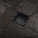 115mm Brass Black Smart Tile Insert Square Floor Waste 90mm Outlet - NZHomeware