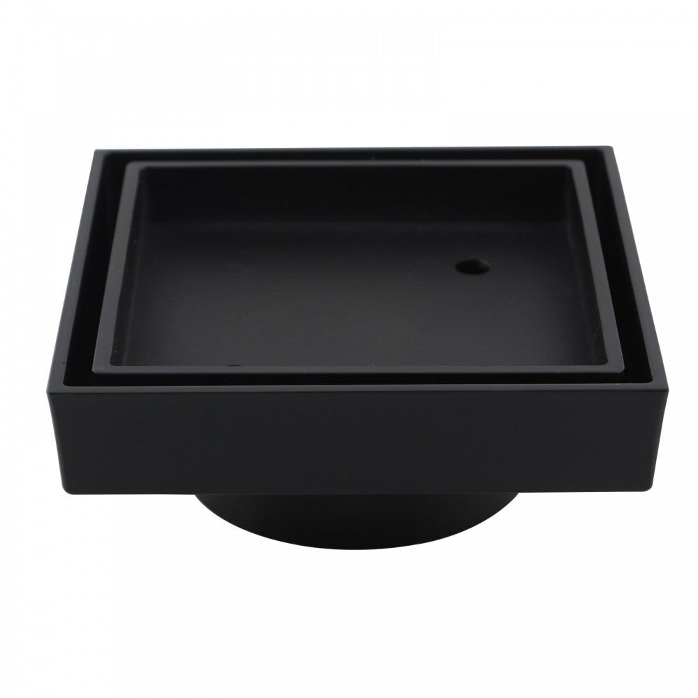 115mm Brass Black Smart Tile Insert Square Floor Waste 90mm Outlet ...