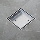 115mm Brass Chrome Smart Tile Insert Square Floor Waste 90mm Outlet - NZHomeware