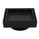 115mm Square Black Smart Tile Insert Floor Waste Brass 100mm Outlet - NZHomeware