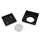 115mm Square Black Smart Tile Insert Floor Waste Brass 100mm Outlet - NZHomeware