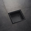 115mm Square Black Smart Tile Insert Floor Waste Brass 100mm Outlet - NZHomeware