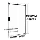 1170*1950mm Black Frameless Shower Door Only - NZHomeware