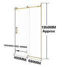 1170*1950mm Brushed Gold Frameless Shower Door Only - NZHomeware