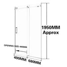1170*1950mm Chrome Frameless Shower Door Only - NZHomeware