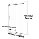 1170*1950mm Gunmetal Grey Frameless Shower Door Only - NZHomeware