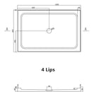 1170*770*1950mm 3 Side Black Frameless Sliding Door Rectangle Shower Box - NZHomeware
