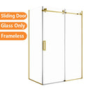 1170*770*1950mm Brushed Gold Frameless Shower Door & Return Panel - NZHomeware