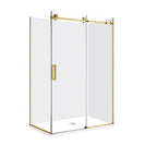 1170*770*1950mm Brushed Gold Frameless Sliding Door Rectangle Shower Box - NZHomeware
