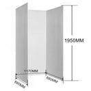 1170*870*1950mm 3 Sides Black Frameless Sliding Door Rectangle Shower Box - NZHomeware