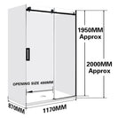 1170*870*1950mm 3 Sides Black Frameless Sliding Door Rectangle Shower Box - NZHomeware