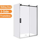 1170*870*1950mm 3 Sides Black Frameless Sliding Door Rectangle Shower Box - NZHomeware