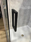 1170*870*1950mm Black Frameless Shower Door & Return Panel - NZHomeware