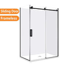 1170*870*1950mm Black Frameless Sliding Door Rectangle Shower Box - NZHomeware