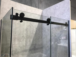 1170*870*1950mm Black Frameless Sliding Door Rectangle Shower Box - NZHomeware